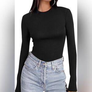 Elegant Black Long Sleeve Top XL NWT